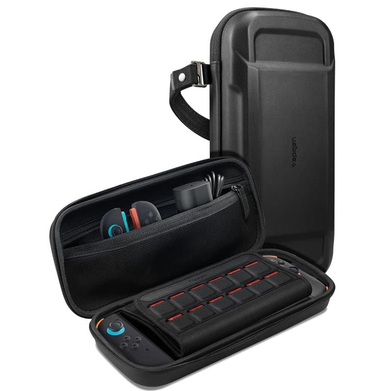 Spigen Rugged Armor Pro Étui Compatible avec Nintendo Switch 2 2025 Housse de Transport avec Espace de Stockage pour Carte de Je