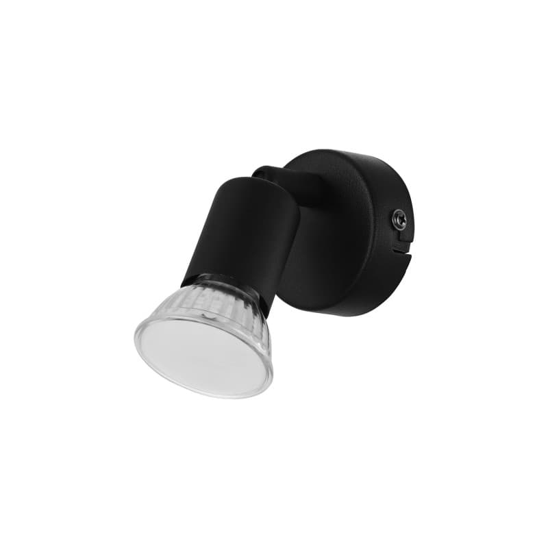 Eglo Applique murale intérieure Buzz-LED, luminaire d’intérieur, lampe de salon et de couloir en métal noir, spot LED avec douil