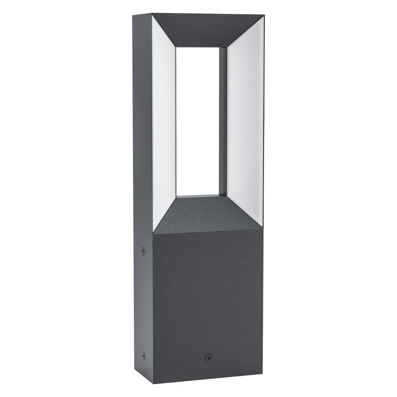 Eglo Lampe sur pied LED Riforano, lampadaire extérieur en fonte d’aluminium noir et plastique blanche, éclairage à 2 flammes, IP