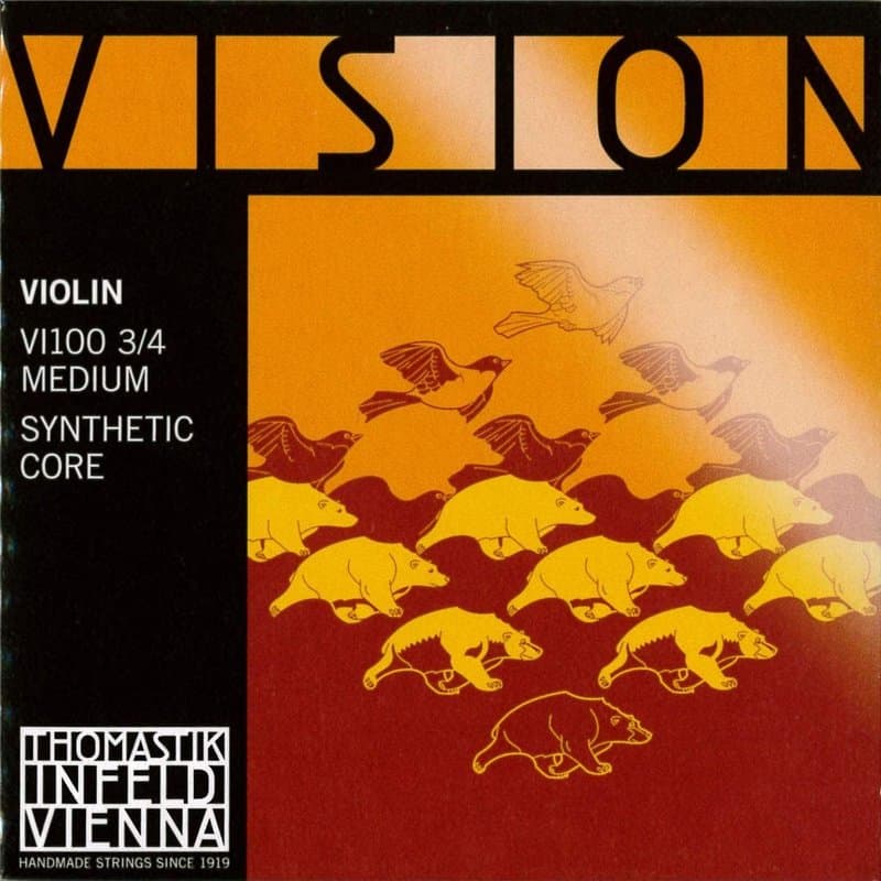 Thomastik Cordes Violon Vision Noyau synthétique, Jeu 3/4 moyen