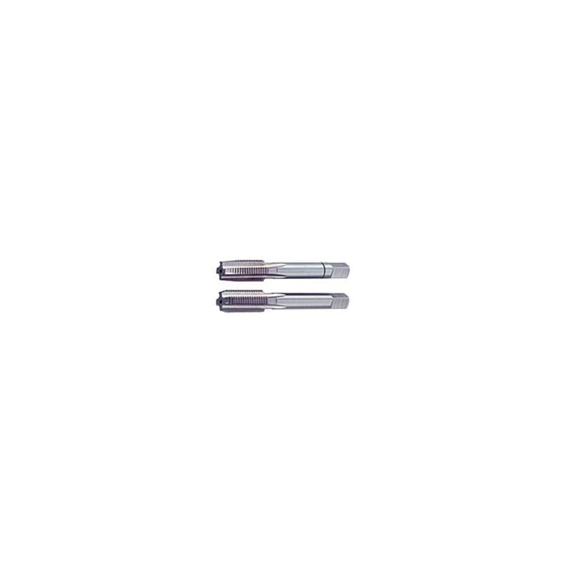 Lot de 2 tarauds à main M10x1,0 - Filetage métrique à pas fin - En acier rapide - Conformes à la norme DIN13 - Filetage à droite