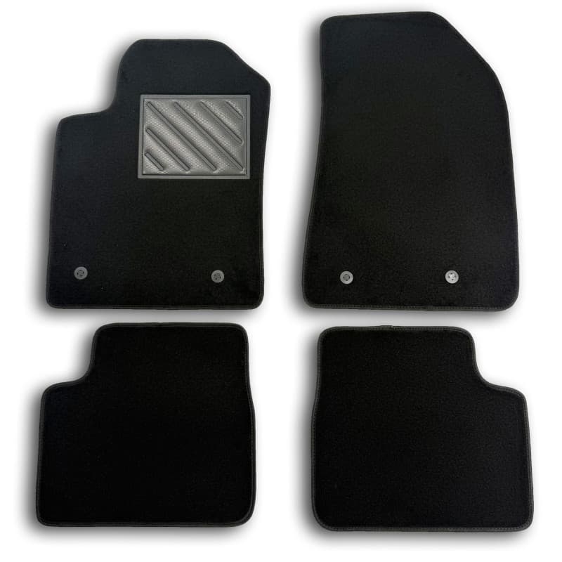 Tapis de Sol pour Lancia Delta à partir de 2008 - sur Mesure, Talonnette en Caoutchouc renforcé et Boutons de Fixation
