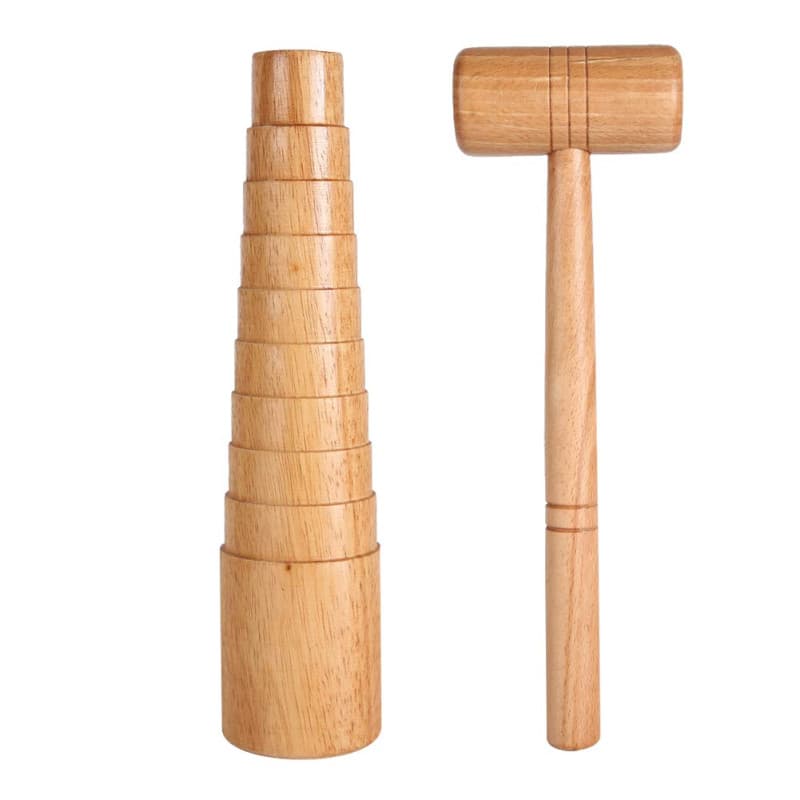 Jeu de marteaux de calibrateur de mandrin, 2 pièces en bois calibrateur de mandrin fabrication de bijoux ajuster le dimensionnem