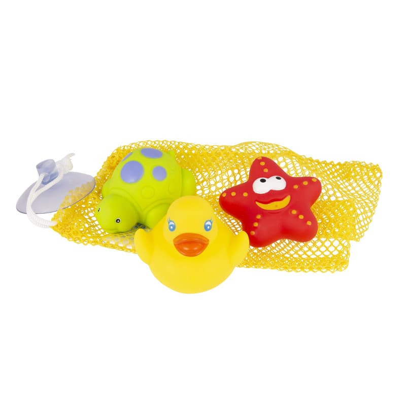 Playgro Jouets de bain 3 amis avec filet de rangement imperméable-salissant 40223 0099 1001