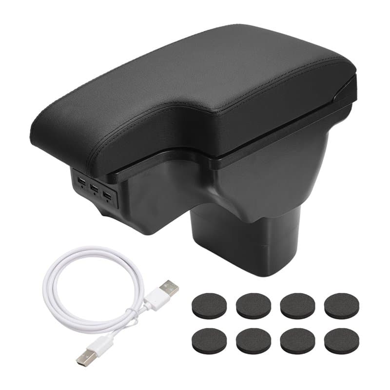 Anlseiod Accoudoir compartiment de rangement pour Nissan JUKE 2010-2019 Repose-bras avec cendrier et porte-gobelet et prise USB
