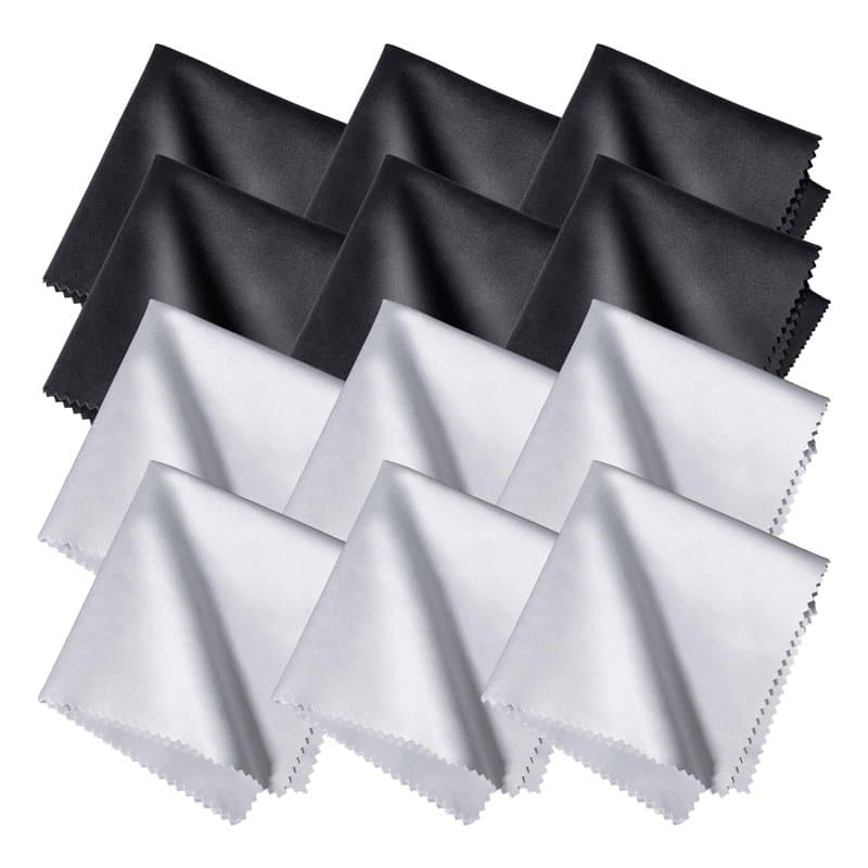Chiffons Microfibre de Nettoyage pour Lunettes, 12Pcs Chiffon de Nettoyant Lunettes 30 * 30cm pour Lentilles, Lunettes, Ecrans,