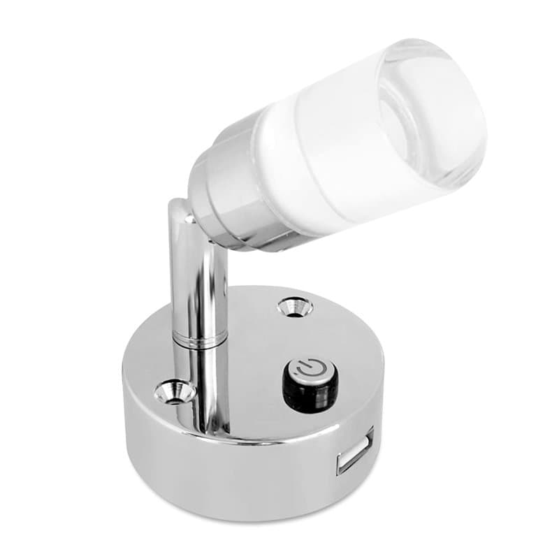 Dream Lighting Spot 12v LED pour Camping Car Caravane avec Chargeur USB Éclairage Intérieur Liseuse LED Bicolore Blanc Froid 600