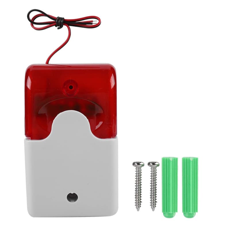 Alarme stroboscopique lumière Rouge 12V sirène stroboscopique Filaire Alarme sonore Stroboscope lumière Rouge sirène sonore syst