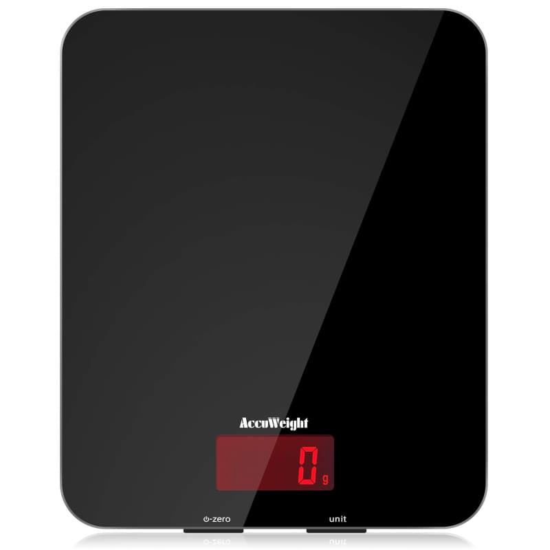 ACCUWEIGHT 201 Balance de cuisine numérique avec plate-forme en verre trempé Balance électronique pour aliments avec écran LCD,