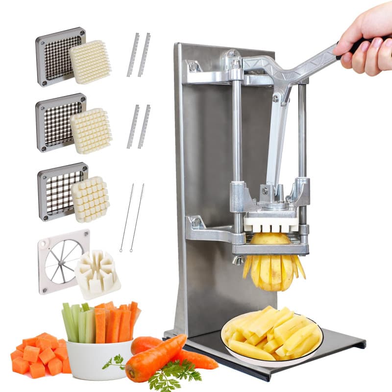 Anatole Coupe Frites Professionnel Vertical avec Lame 6mm 9mm 13mm 8-Coin en Acier Inoxydable Coupe Pommes de Terre Frites Manue