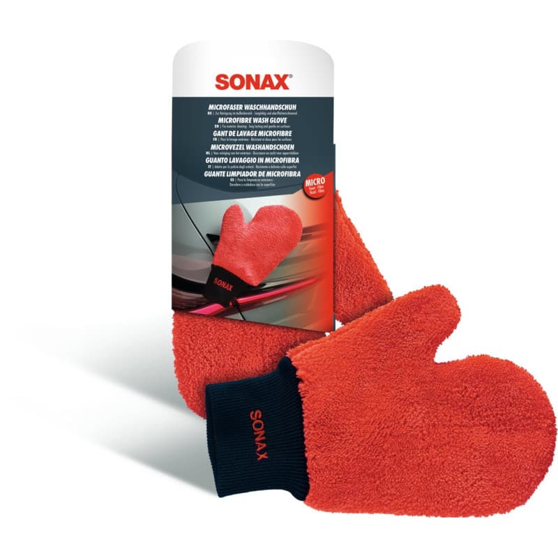 SONAX Gant de nettoyage microfibre (1 pièce) pour nettoyer l’extérieur des véhicules tout en préservant les surfaces | Réf: 0428