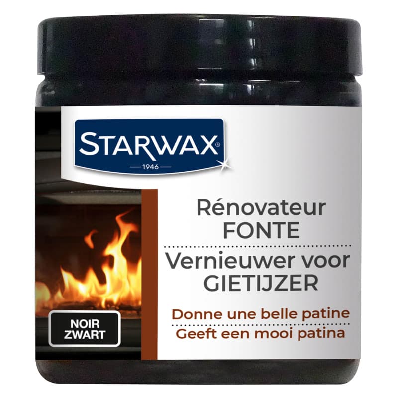 STARWAX Rénovateur fonte pour poêle et cheminée 200ml - Idéal pour rénover les supports en fonte, acier.., Noir