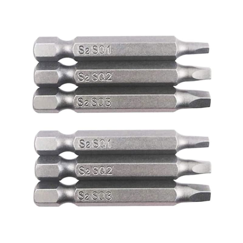 Fongmore Lot de 6 embouts de tournevis magnétiques à tête carrée de 6,35 mm de long pour outils électriques SQ1 SQ2 SQ3 (50 mm)