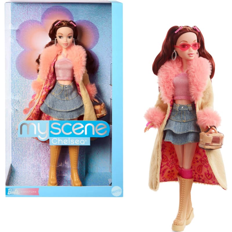 Barbie Signature My Scene Poupée Chelsea et Accessoires, avec Tenue inspirée des années 2000 Comprenant Un Haut orné de Papillon