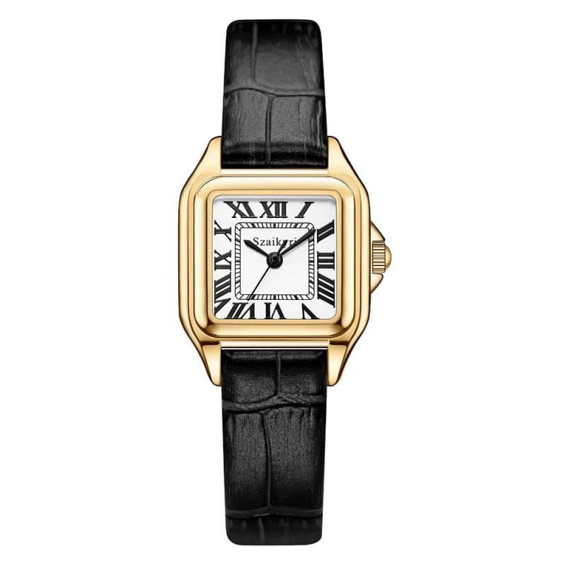 Szaikyri Classique Carrée Montre pour Femmes avec Chiffres Romains Montre de Dames Montre Carrée Femme