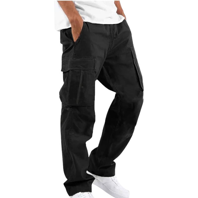 DUOLUVA Pantalon Cargo Homme De Travail avec Plusieurs Poches avec Ceinture élastique