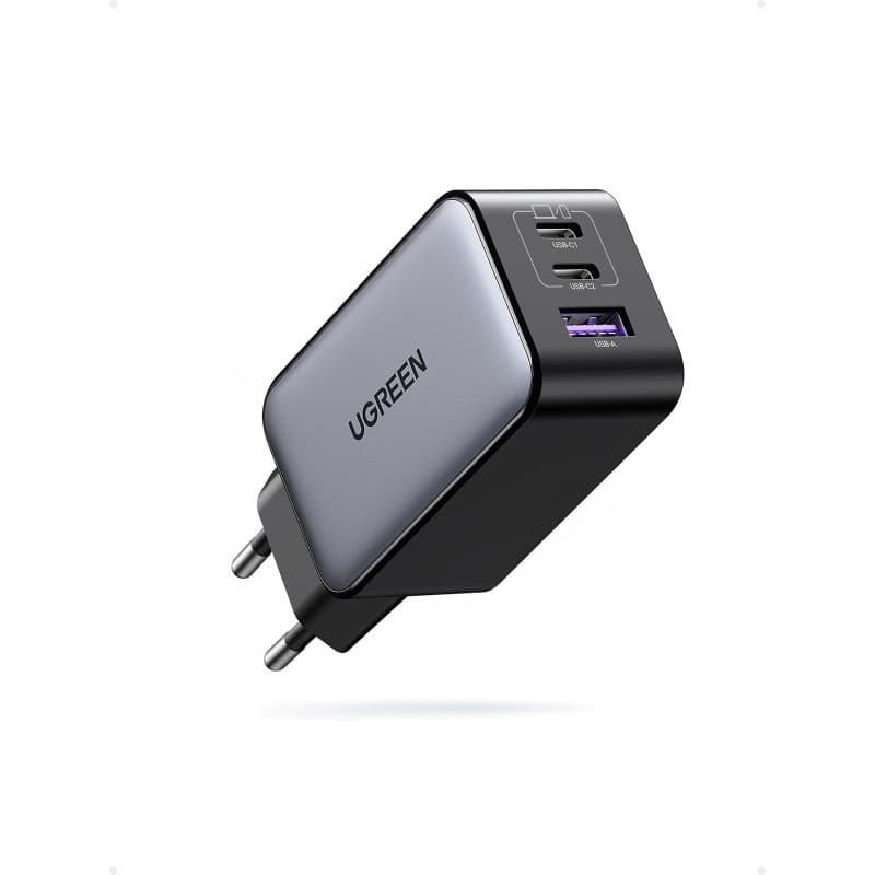 UGREEN Nexode 65W Chargeur USB C Rapide 3 Ports GaN Prise USB C Compatible avec iPhone 16 e Plus Pro Max 15 14 13 12 Galaxy S25