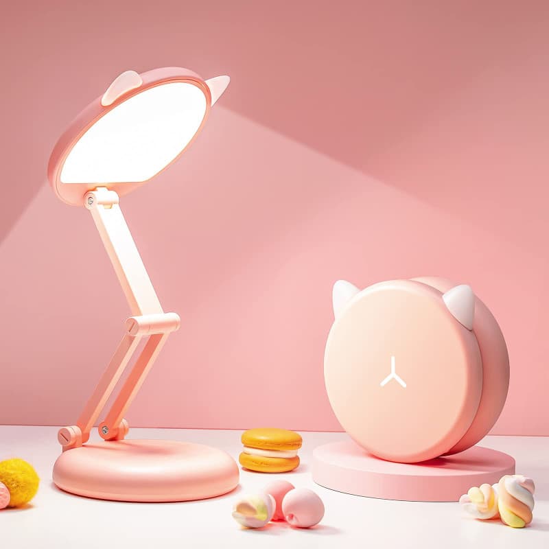 One Fire Lampe de Bureau sans Fil LED Rechargeable & Portable, 8 Luminosité+Graduable Kawaii 3600mAh Rechargeable Lampe de Table