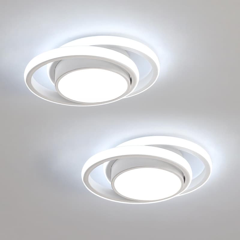 Comely 2 Pièces Plafonniers LED Moderne pour Chambre, Cuisine, Couloir, 32W 2350LM Luminaire Plafond, Rond Lampe LED Plafond, Bl