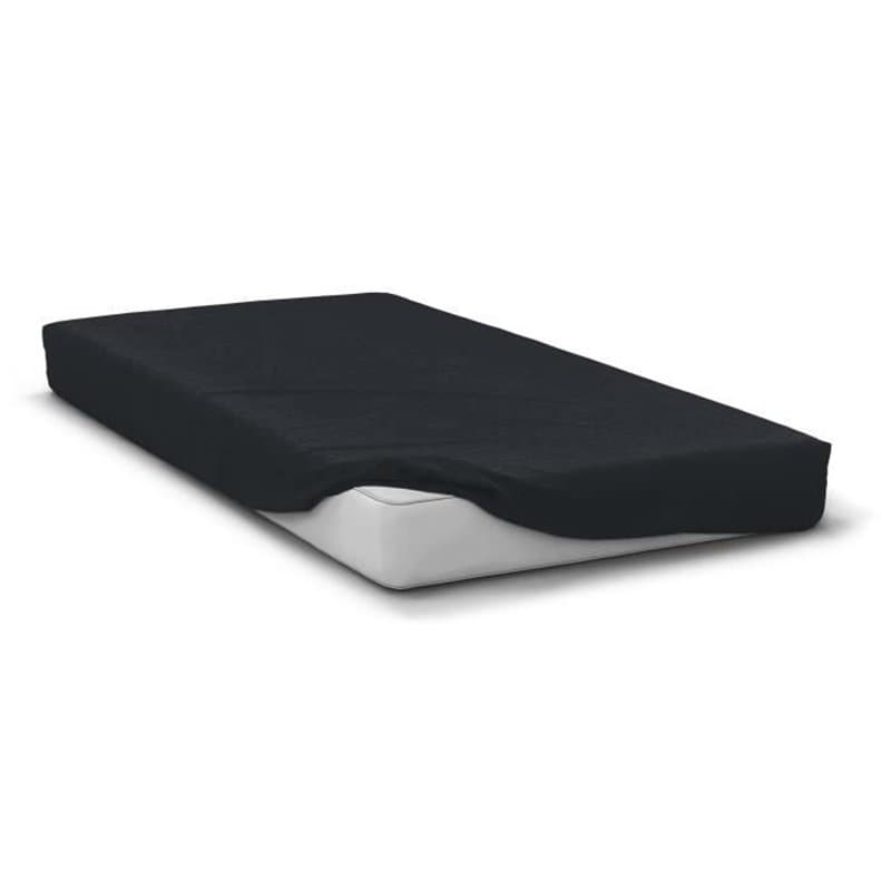 Drap housse - HOME LINGE PASSION - HP72107 - Microfibre 82 g - 140 x 190 cm - Bonnet 30 cm - Noir