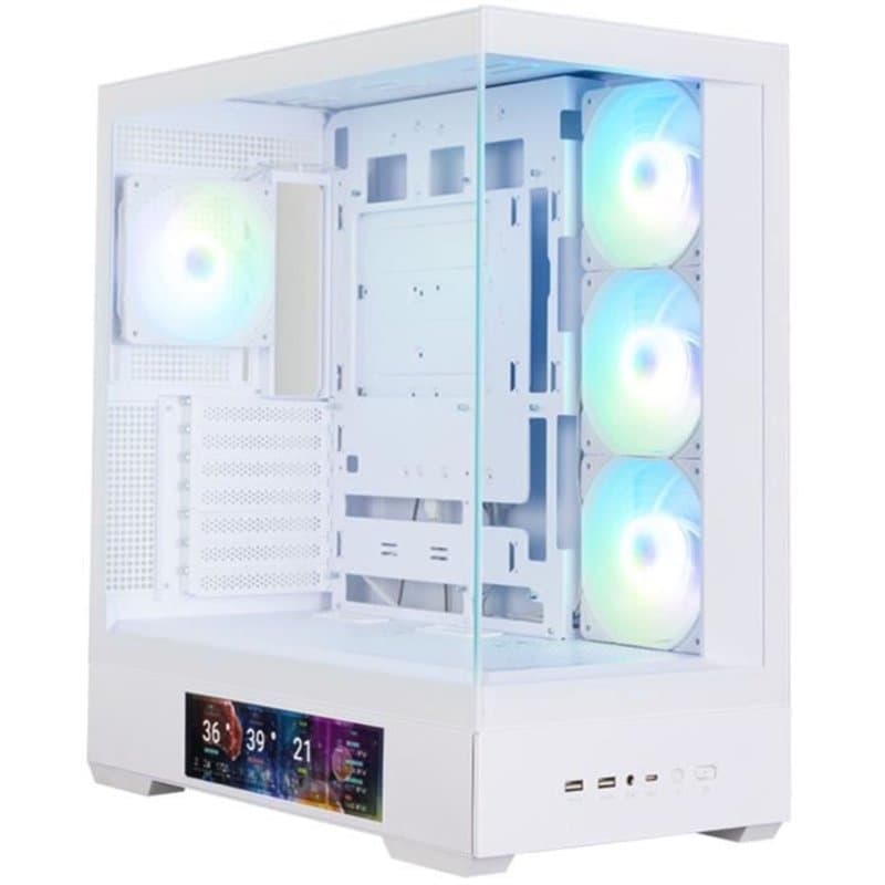 Boitier sans alimentation - ZALMAN P40 DS - Moyen tour - Format ATX - Blanc