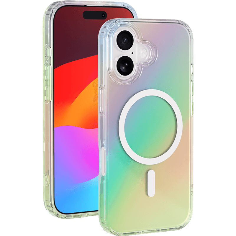 Coque MagSafe iPhone 17 Hybride Transparente Irisée Bigben