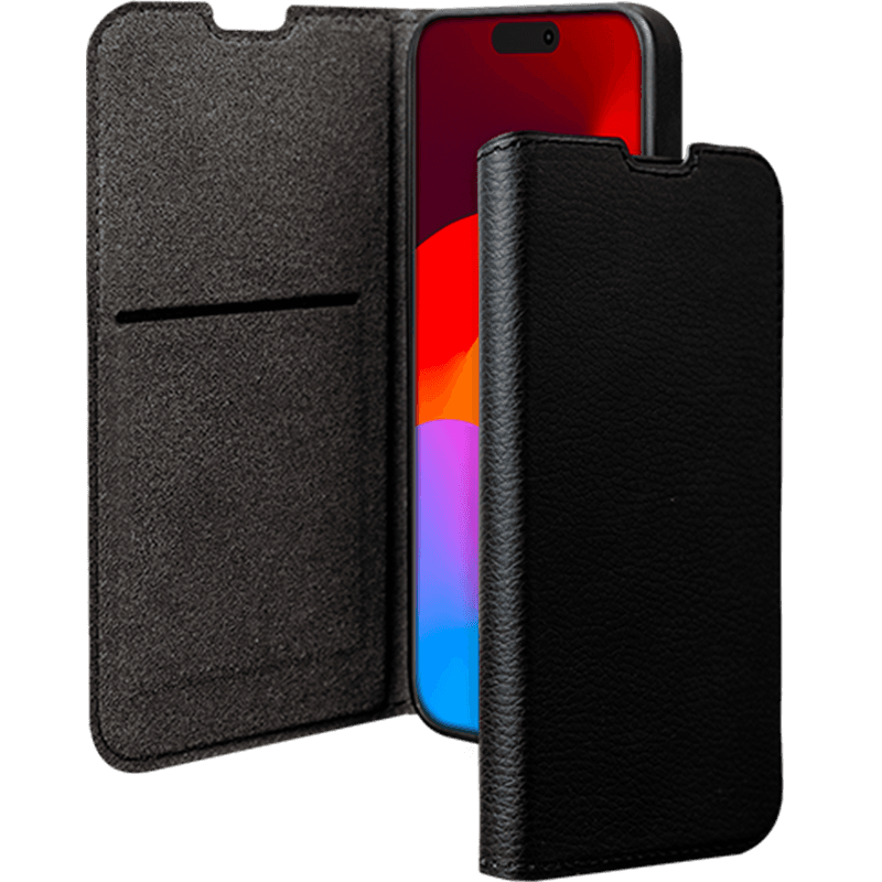 Folio iPhone 17 Wallet Fonction Stand Noir - Certifié GRS Bigben