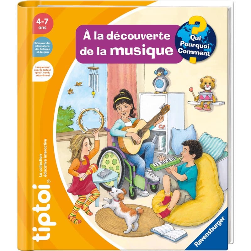 Ravensburger - tiptoi® - Livre interactif - À la découverte de la musique - Jeu éducatif électronique, sans écran - A partir de
