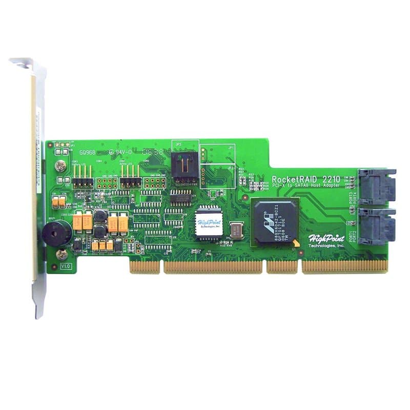 HighPoint RocketRAID Contrôleur Raid 2210 4 canaux Contrôleur Raid PCI-X SATA 3 Go/s