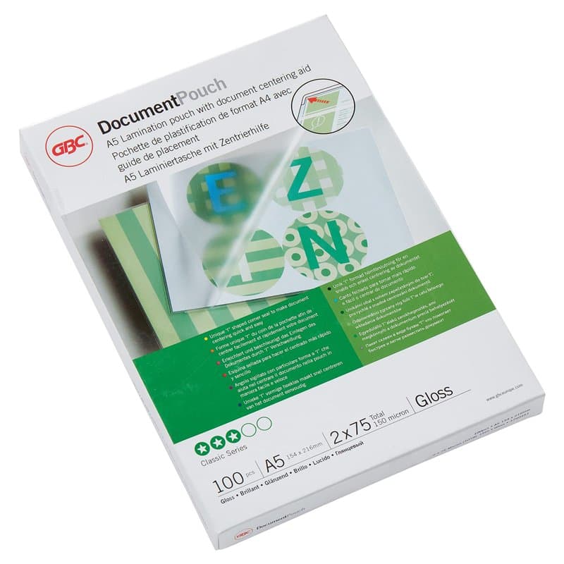 GBC 3740451 Lot de 100 Pochettes de plastification standards Transparent