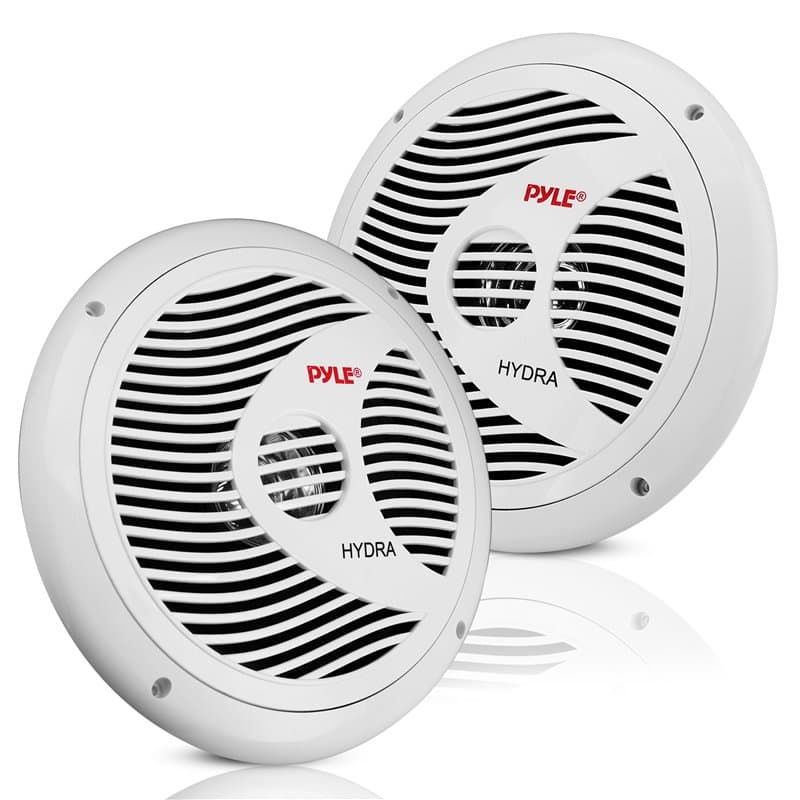 Pyle Enceintes Marines Doubles 16,51 cm – Haut-Parleur Extérieur 2 Voies Étanche et Résistant aux Intempéries avec Puissance de