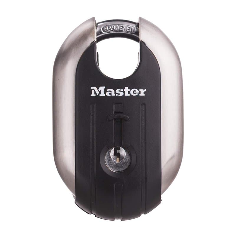 Master Lock 189EURD Cadenas à Clé avec Anse Protégée, Gris, 9,9 x 4,9 x 2,6 cm