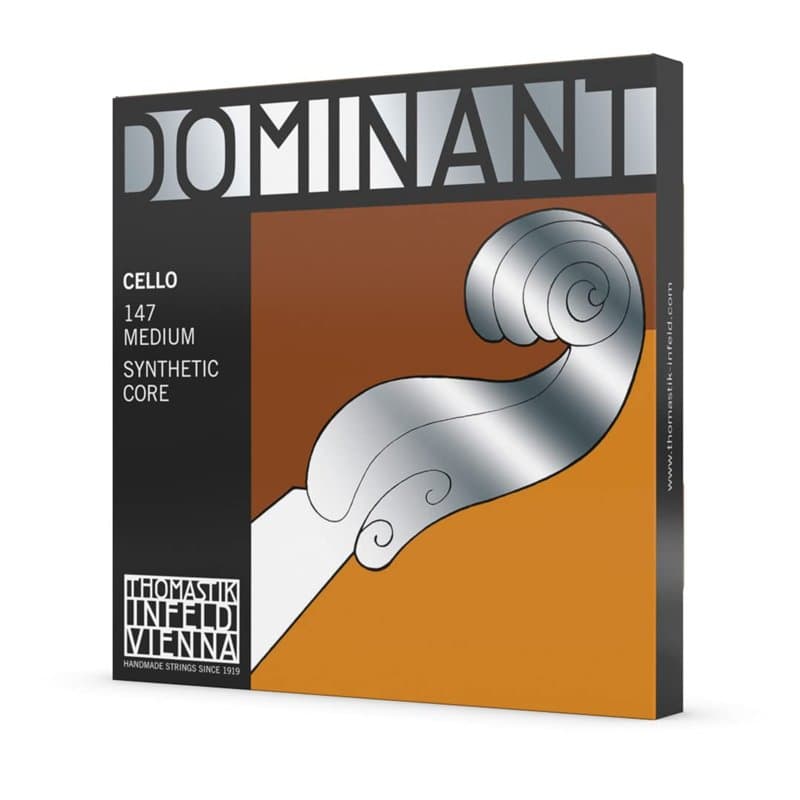 Cordes Thomastik Violoncelle Dominant Noyau plein nylon Do Chrome filé. 4/4; Souple
