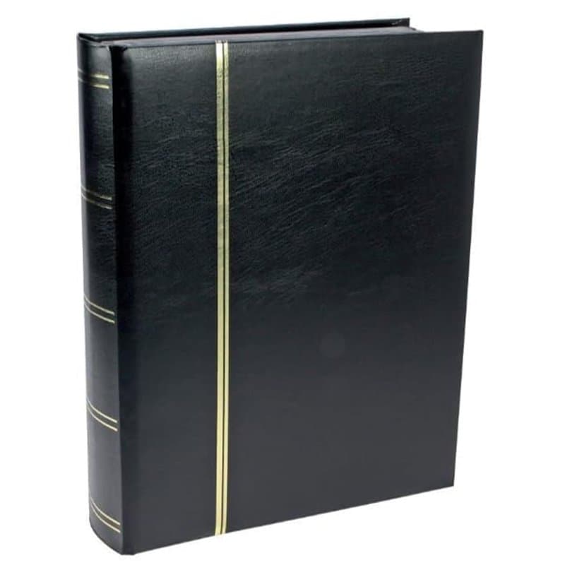 SAFE 155-5 Album timbres 64 pages noire | Chaque page avec 9 bandes transparentes | gaufrage doré sur la couverture et le dos |