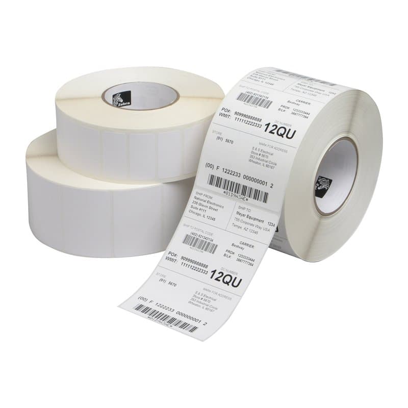 Zebra 1000 étiquettes, perfo Boîte de 4 étiquettes, 950, 76 mm, boîte de 4