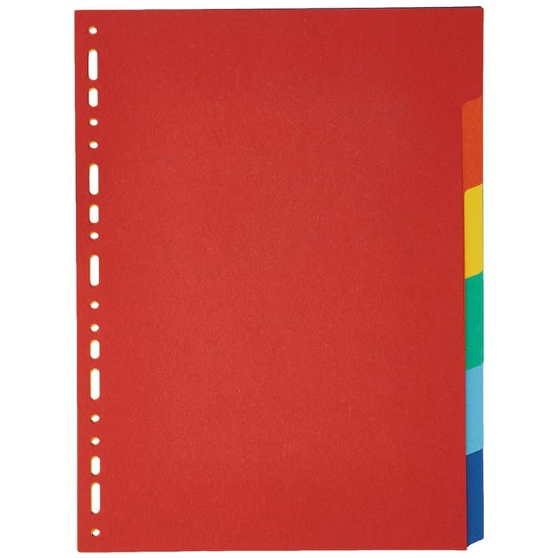 Exacompta - Réf. 2006E - Intercalaires en carte coloris vifs recyclée 220g/m2 avec 6 onglets neutres - Format à classer A4 - Dim