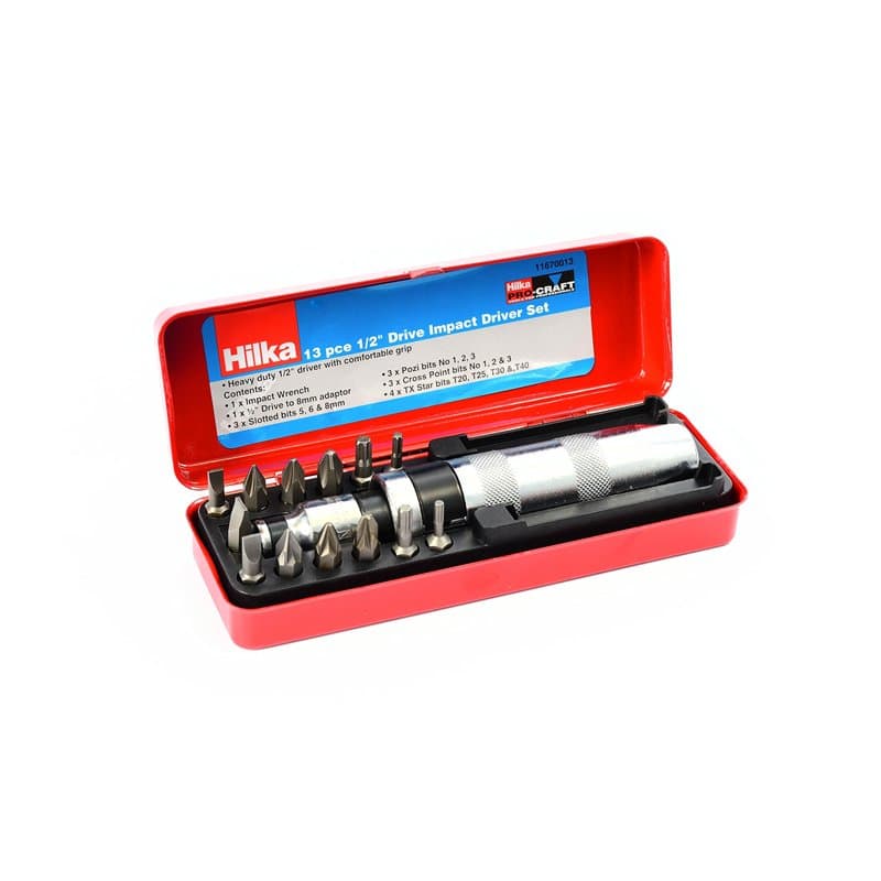 Hilka 11670013 Pro Craft Kit tournevis à frapper 13 pièces 1/2"