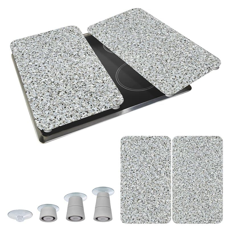 WENKO Plaque de Recouvrement Universelle Mod. Granit, réglable en hauteur pour tout type de cuisinière, planche à découper et pr