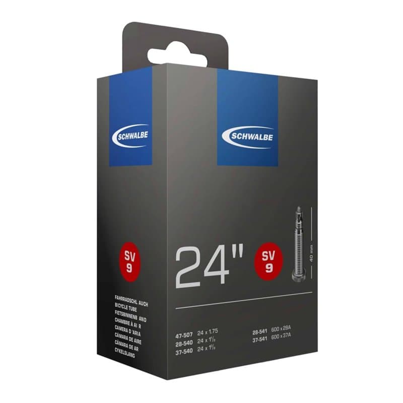 Schwalbe SV9 Chambre à air 28/47-507/541 EK Valve Presta Noir - 24 inch