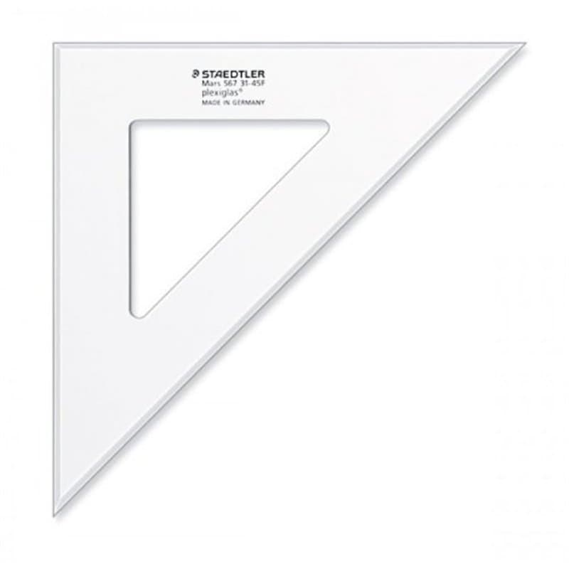 Staedtler - Fournitures, accessoires - Equerre plexiglas 31 cm 45°/45° professionnelle
