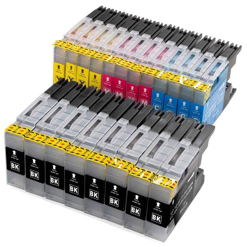 20 cartouches d'encre XL Brother LC1220 LC1240 pour Brother MFC 430 625 825 6510 6710 6910 MFC-J625DW MFC-J430W MFC J825DW MFC J