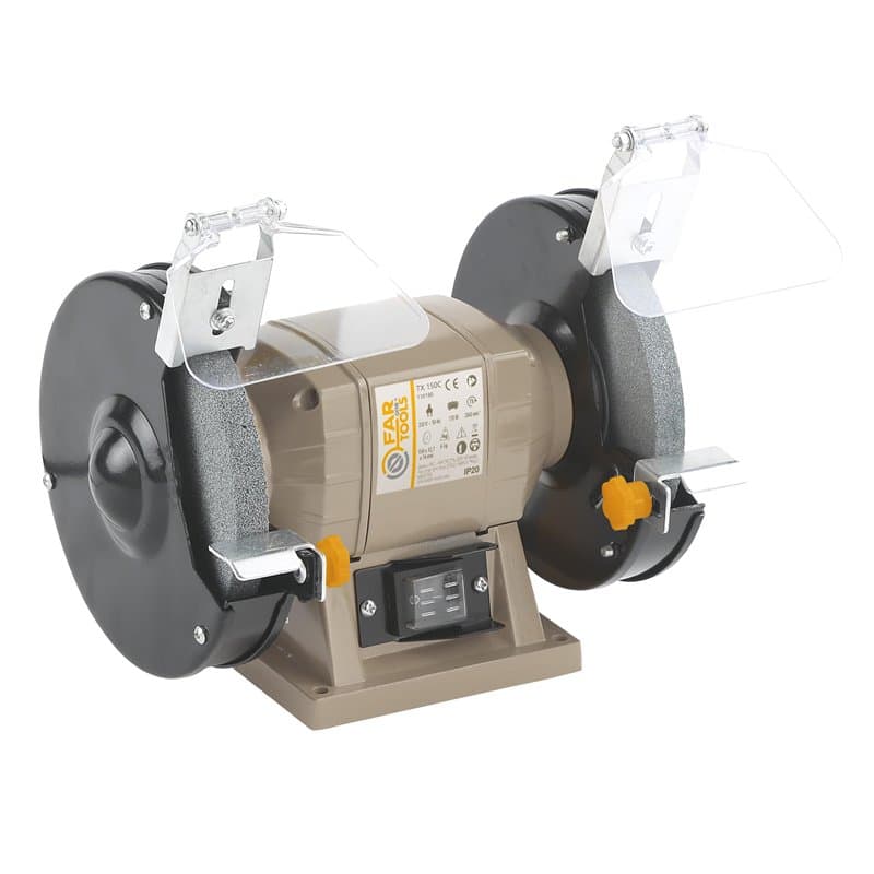 Fartools One Touret à meuler 170W meule-meule Ø150mm (grain A36 & A60), vitesse de rotation 2840tr/min, 2 écrans polycarbonates