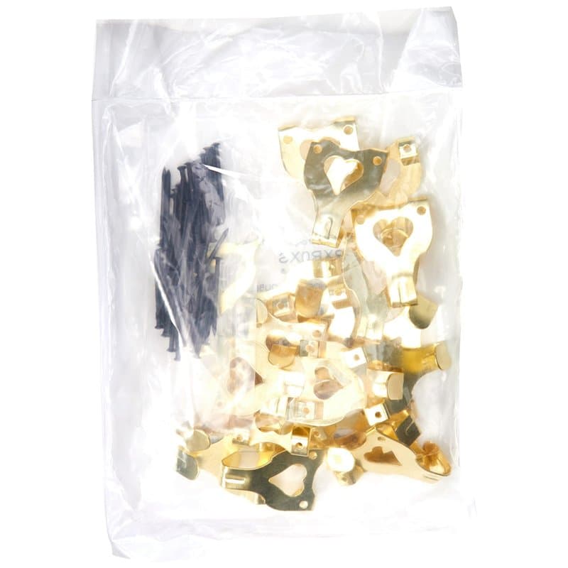 Bulk Hardware BH00084 Paquet de 25 Crochets pour cadre numéro 3 électro-laiton à fixation double