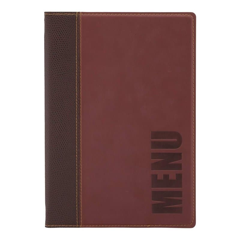 Securit Protège-menu Simili cuir de la Gamme Tendance - A5, 1 Double Insert Inclus (présente 4 Pages A5)