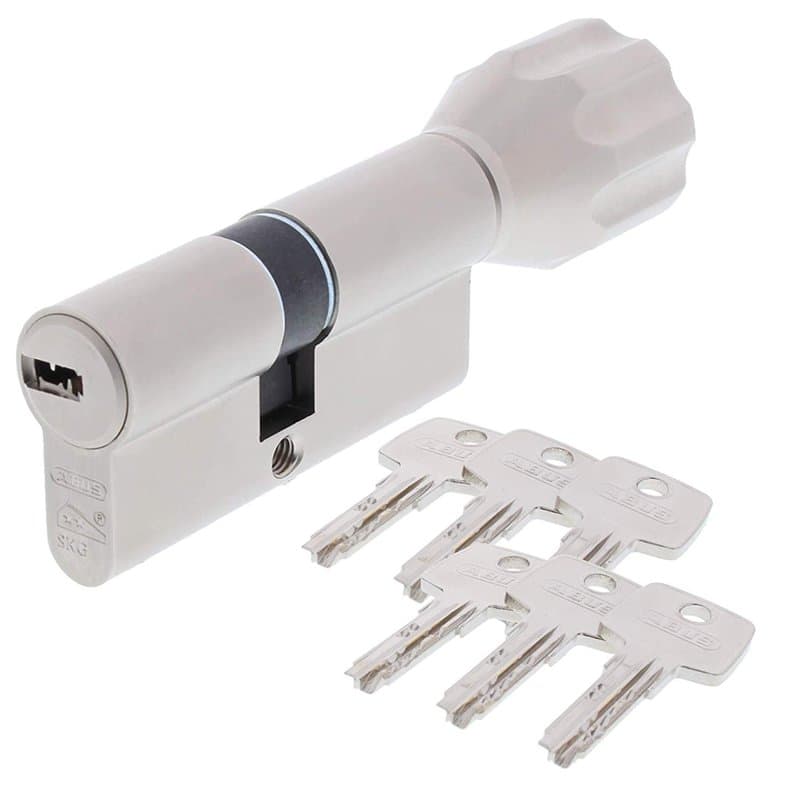 ABUS EC550 Profil-Cylindre à bouton Longueur Z45/K35mm avec 6 Clés