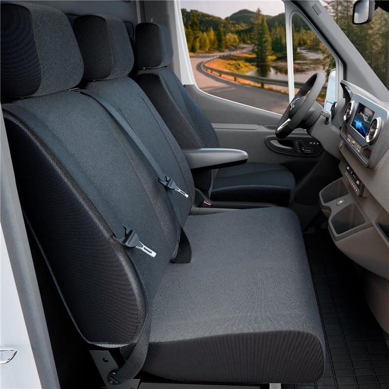 Walser Transporter Housses de siège Auto en Tissu Compatible avec VW Crafter, Mercedes Sprinter, 1 siège Individuel à l'avant (é