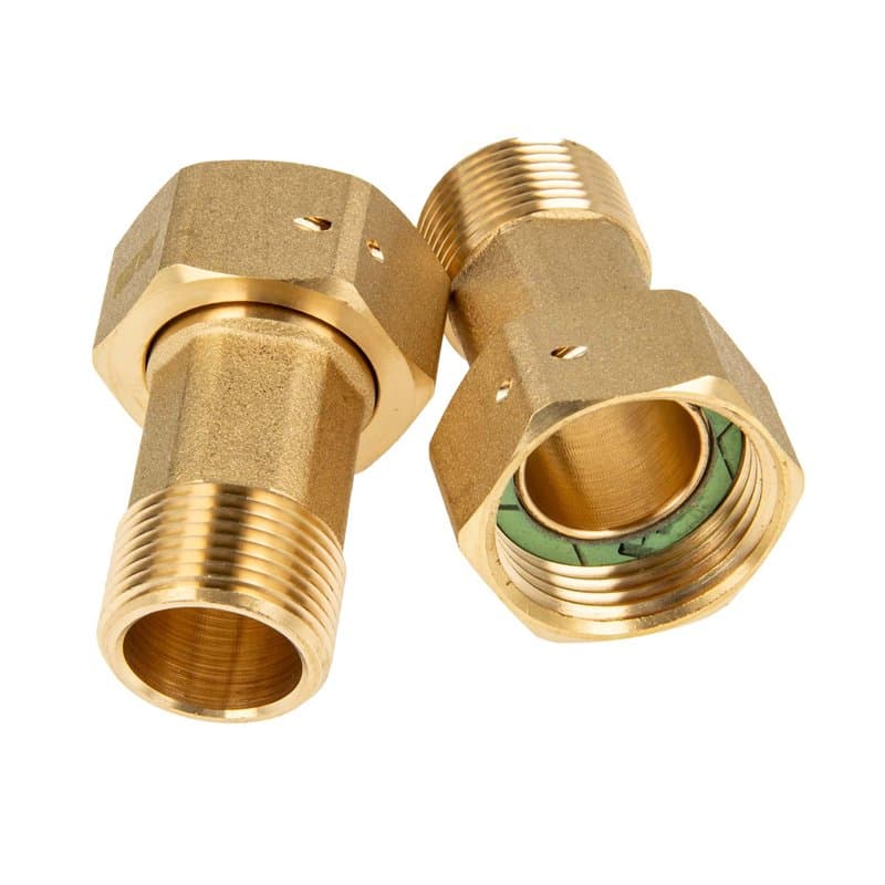 Tecuro Lot de 2 raccords à vis pour compteur d’eau 1" écrou de raccordement x 3/4" filetage extérieur
