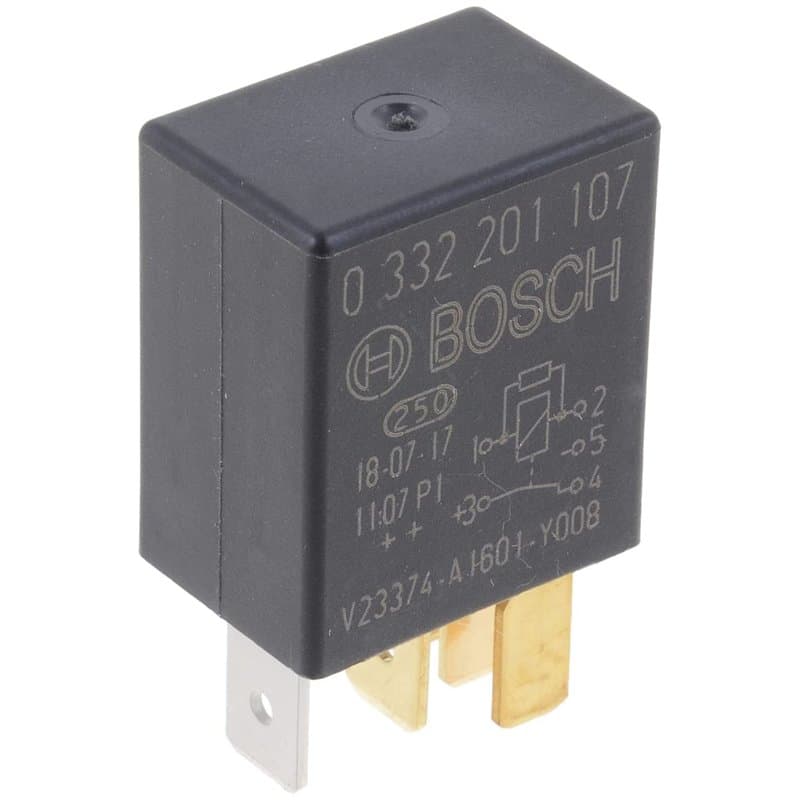 Bosch 0332201107 Micro-Relais 12V 30A, Ip5K4, 5 Terminaux, Résistance aux Températures Allant de -40° C À 100° C