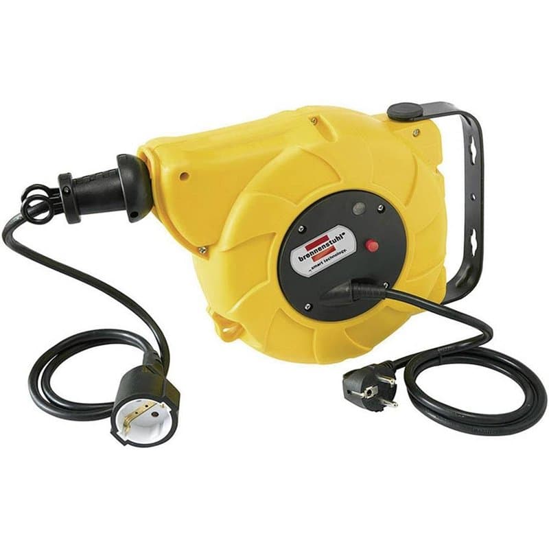 Brennenstuhl 1241020300 - Enrollacables de carrete automático IP20 H05VV-F3G1,5 con cable de 9+2 m Multicolore