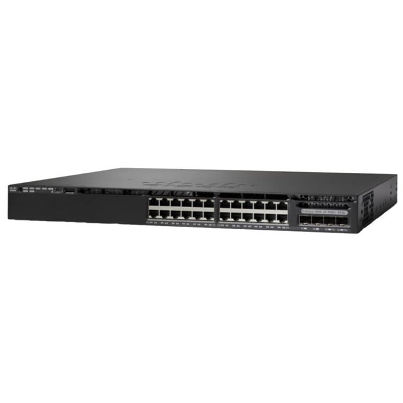 Commutateur réseau Cisco Catalyst 3650-48FS-S, 48 Ports GbE PoE+, 4 Ports de Liaison Montante 1G, Ensemble de fonctionnalités IP